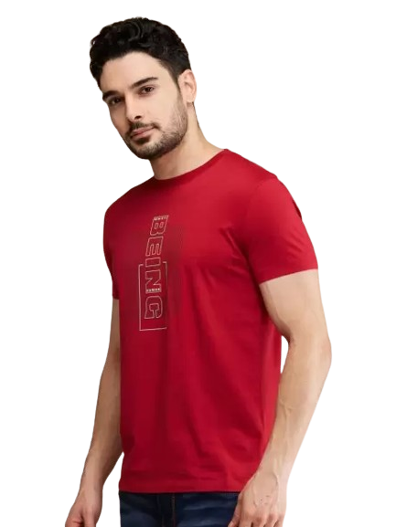 Solid Men Crew Neck Red T-Shirt