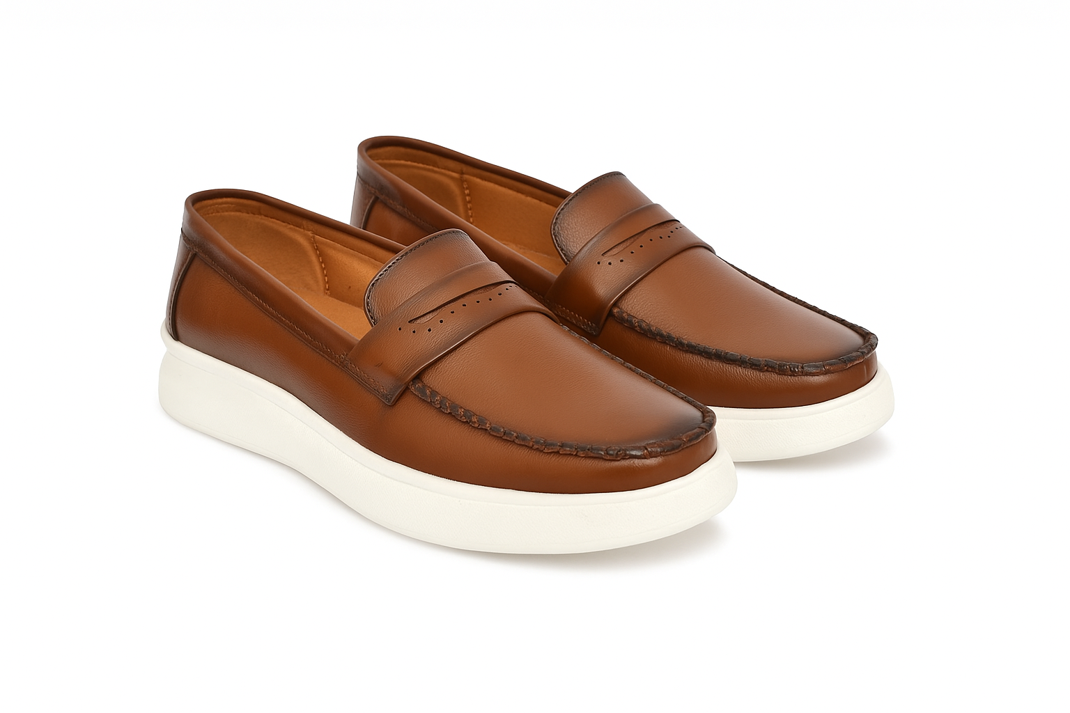 Men’s Casual Slip-On Leather Loafers – Brown (806)