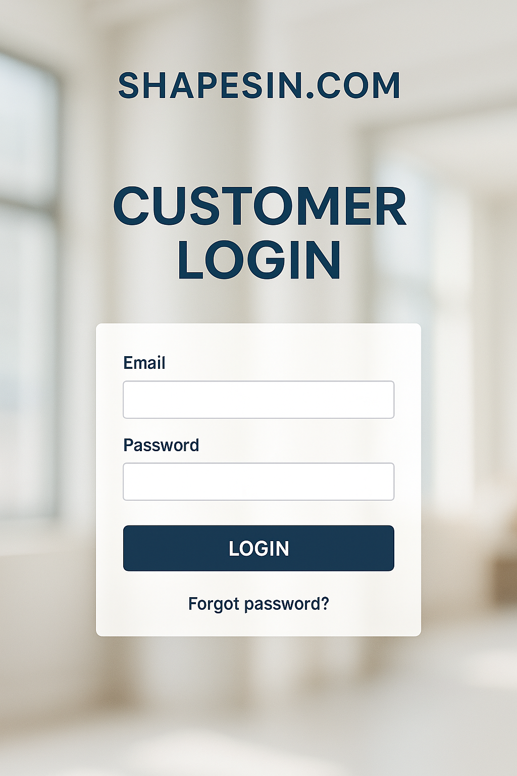 Customer Login Page Image
