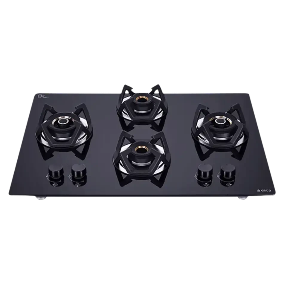 Elica Classic Flexi AB HCT 4B 70 DX Built-in Glass Hob (4 Burners, Auto Ignition, Black Finish, 70 cm)