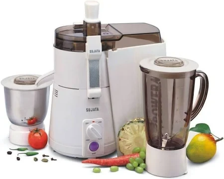 Sujata Powermatic Plus Juicer Mixer Grinder|900 Watts Double Ball Bearing Motor|22000 RPM|Non-Stop 90 Mins