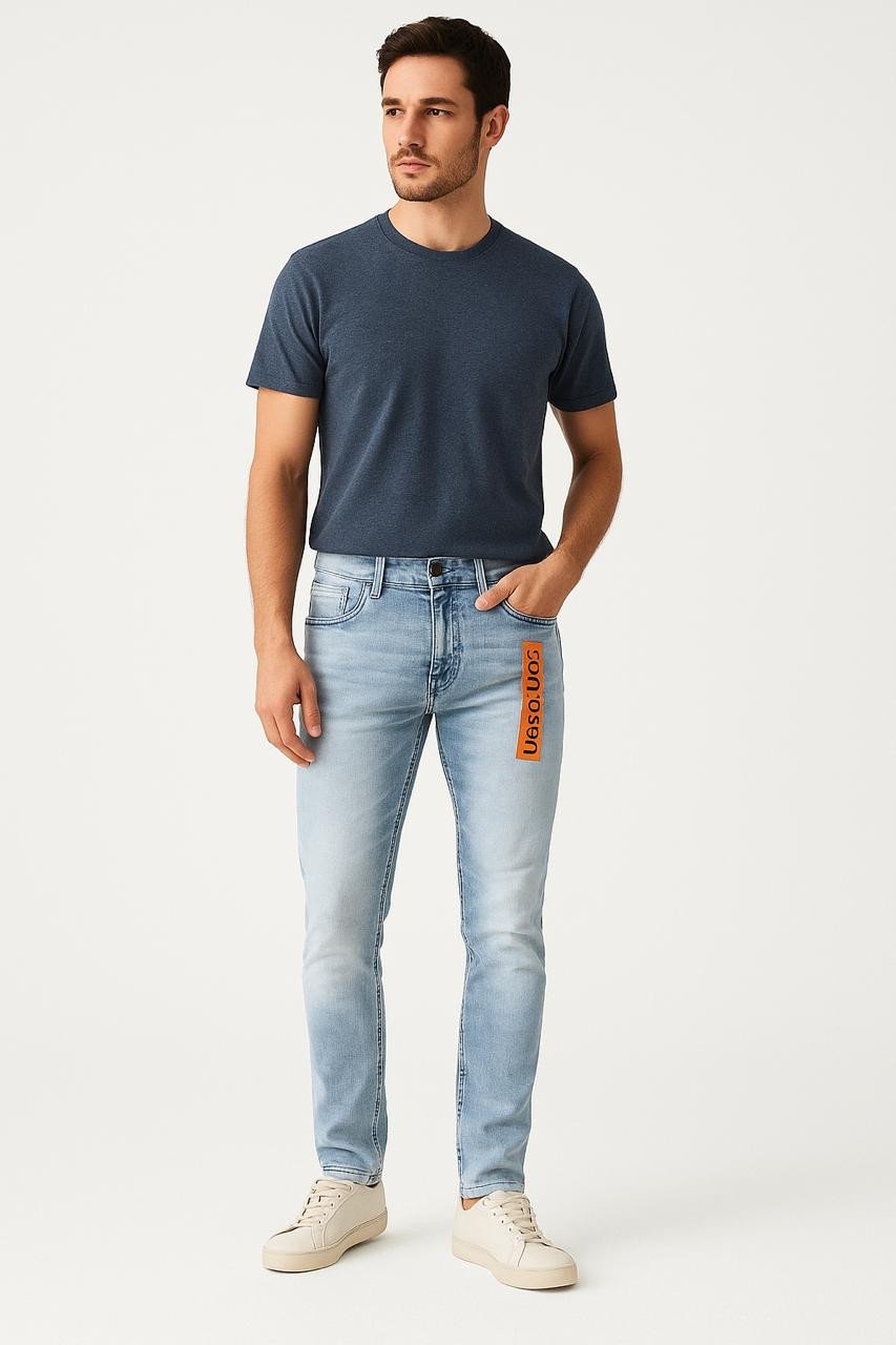 Bandidos Men’s Light Blue Washed Slim Fit Jeans