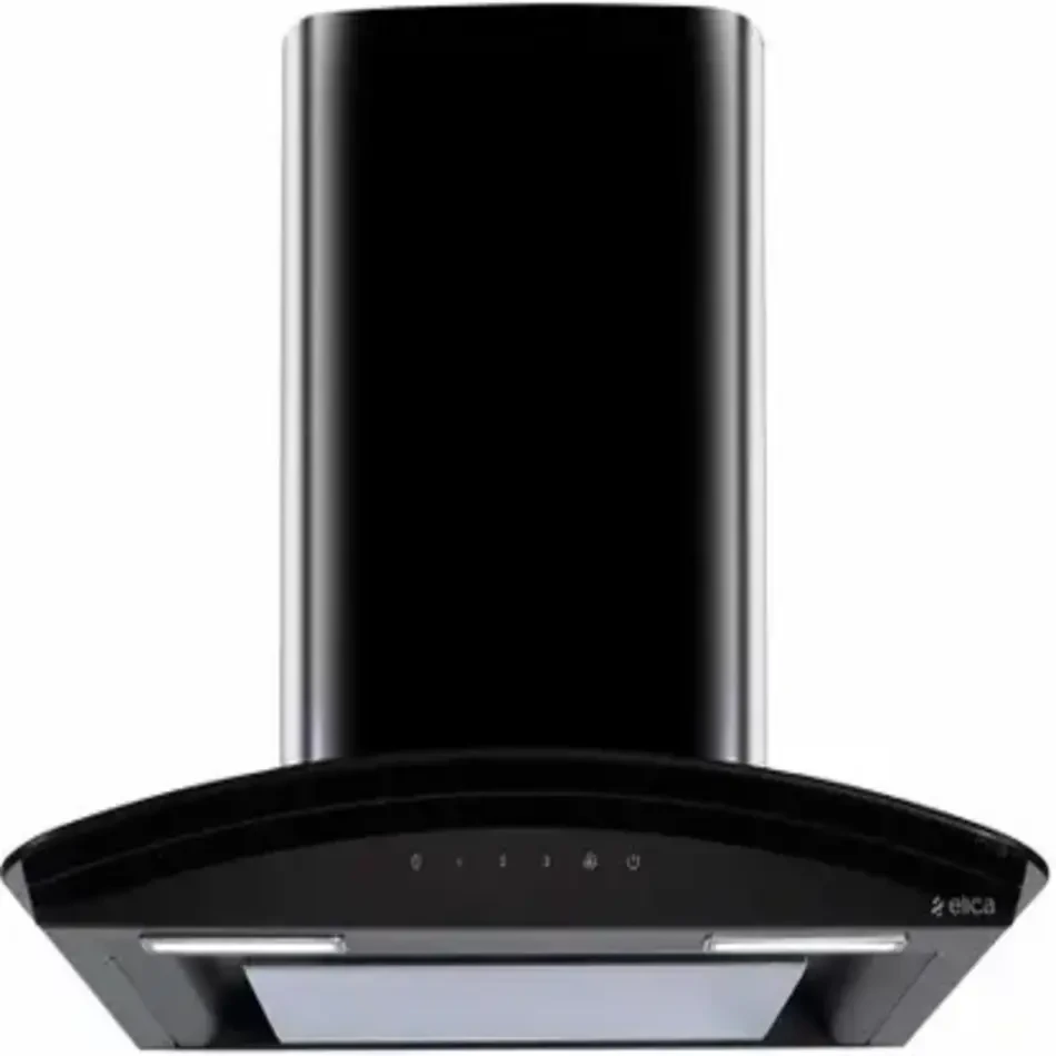 Elica iSMART Glace EDS LTW 60 Nero Wall-Mounted Chimney– 60 cm, Motion Sensor, Auto-Clean
