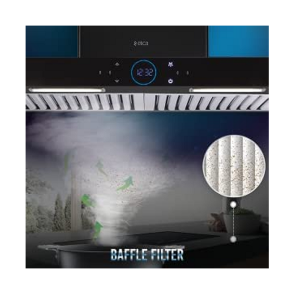 Elica ISMART GALAXY BF LTW 90 NERO 90 cm Auto Clean Chimney