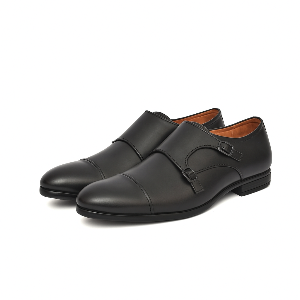Men’s Split Leather Double Monk Strap Formal Shoe