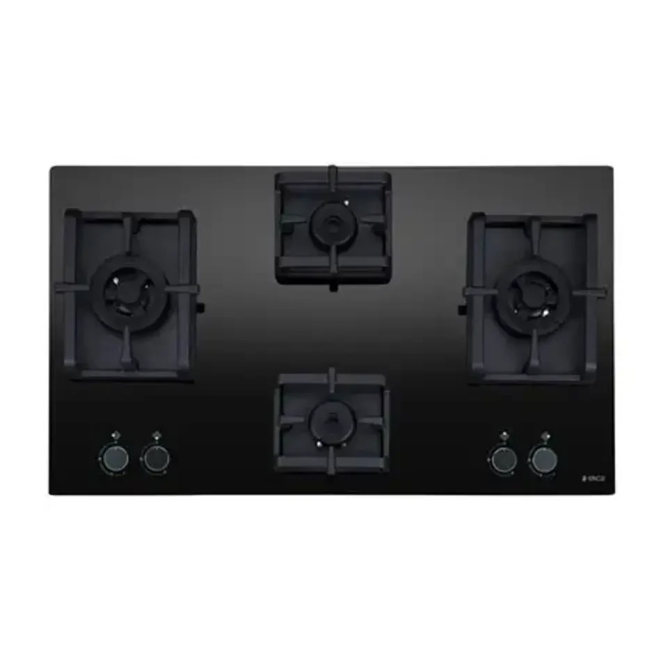 Elica Built FLEXI DFS PRO AB 4B 91 DX Built-in Hob (4 Brass Burners, Black Glass Finish)